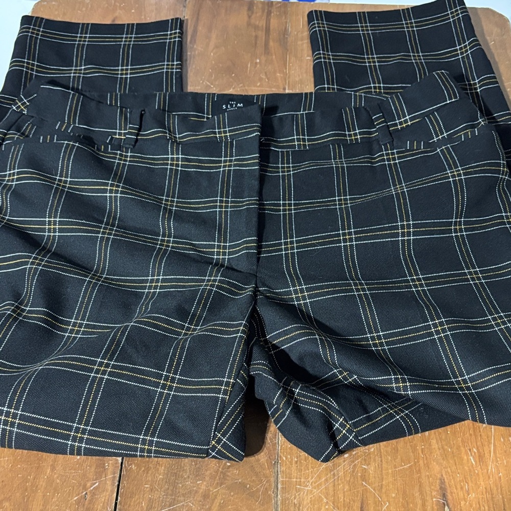White House Black Market Black Plaid Trousers